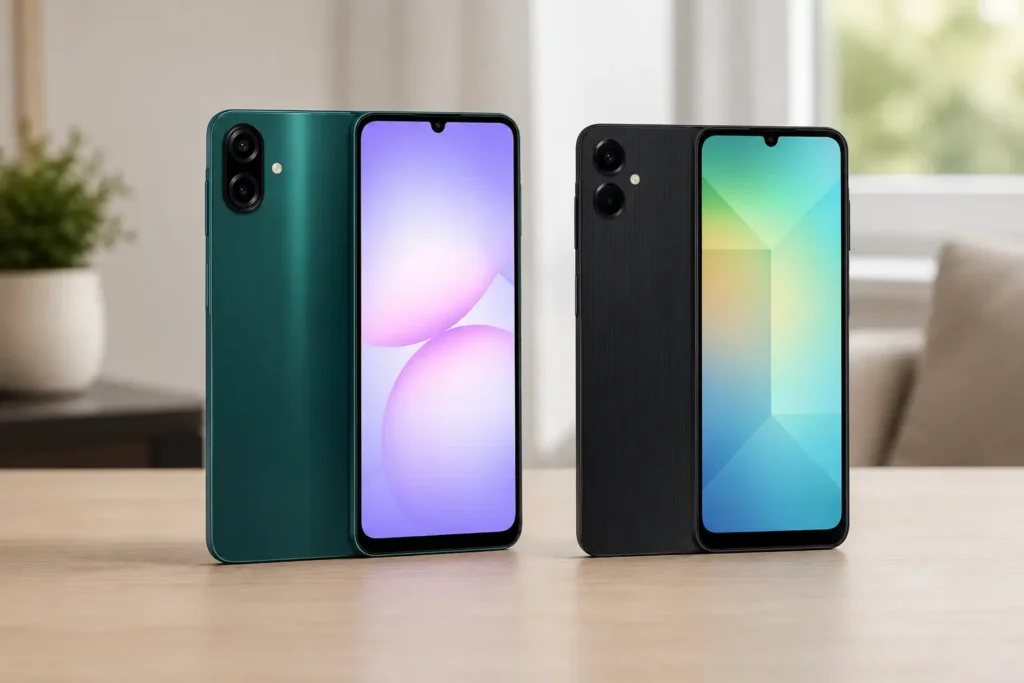 Galaxy A07 256GB e A06 5G: memória ou 5G define a escolha