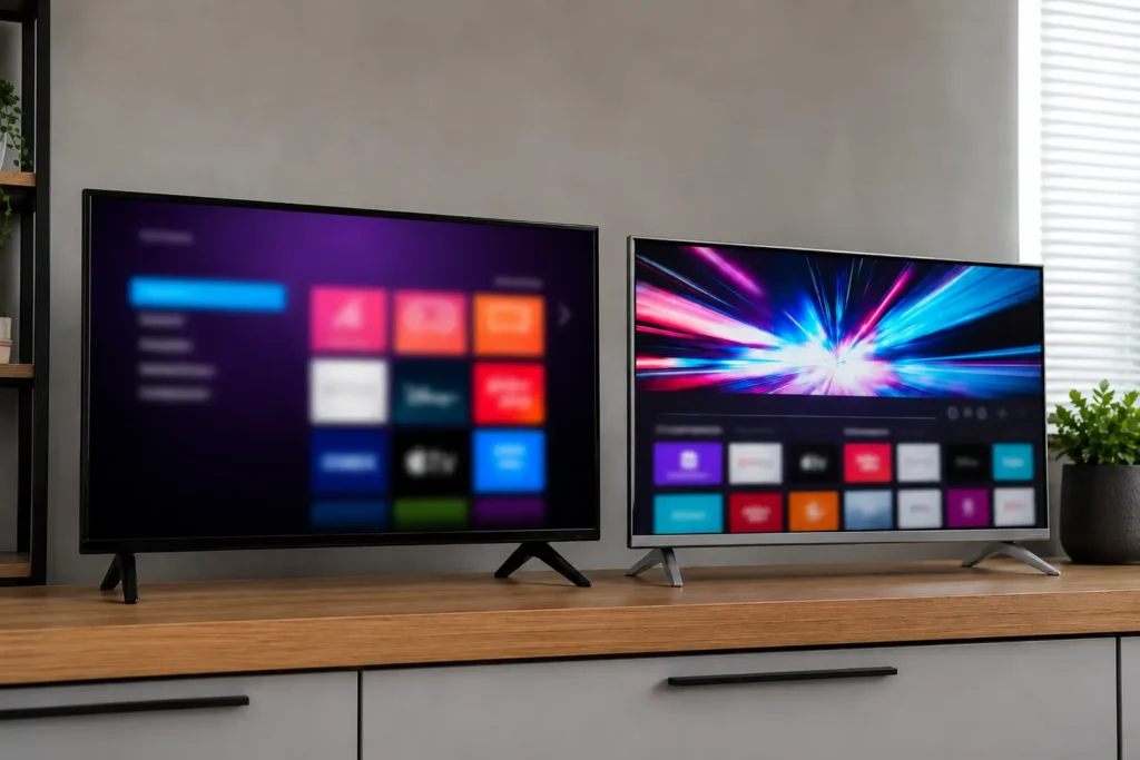 Smart TV AOC ou Philco 32: Roku igual, propostas diferentes