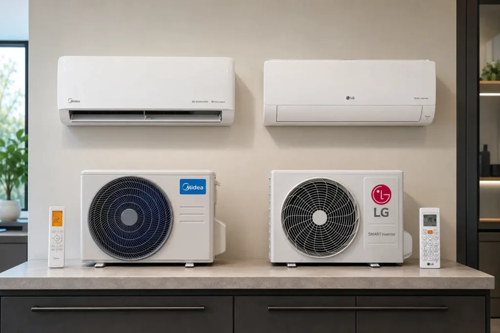 Midea AI Ecomaster ou LG AI Smart: Turbo contra controle por voz