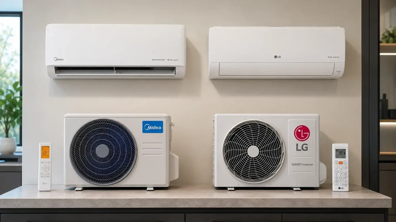 Midea AI Ecomaster ou LG AI Smart: Turbo contra controle por voz