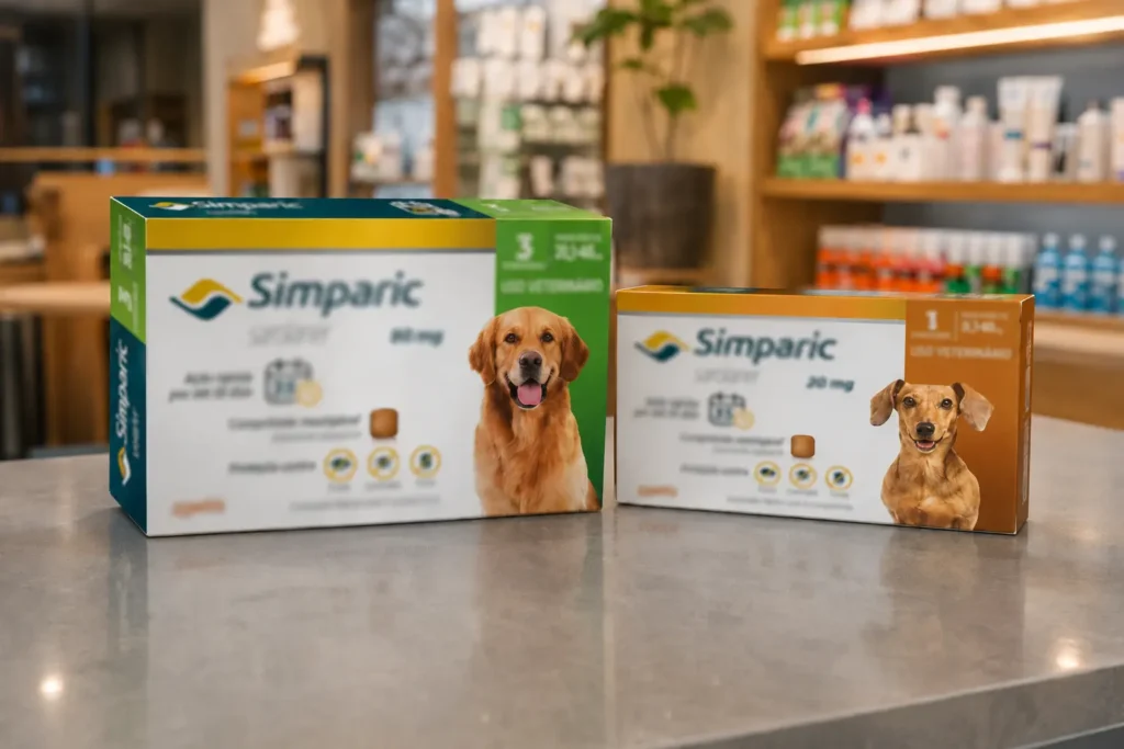 Simparic 80 mg ou 20 mg: a faixa de peso define a escolha