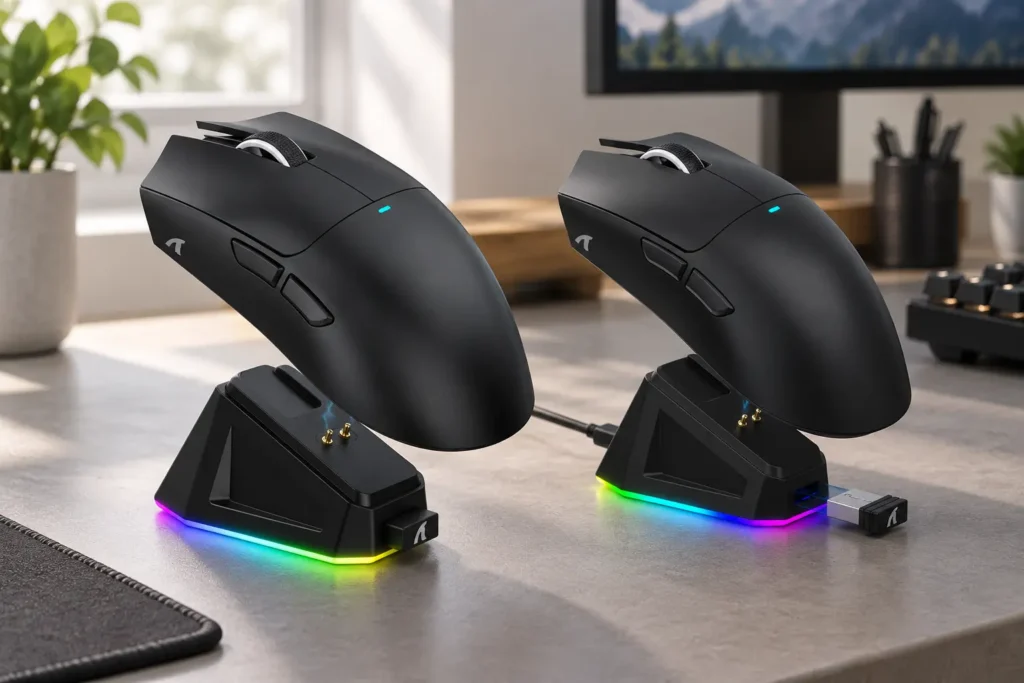 Attack Shark X11 em duas ofertas: diferenças no dock e nos switches