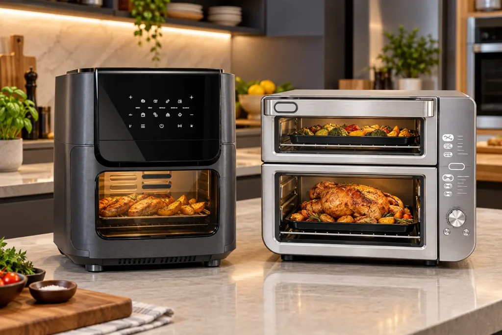 Electrolux EAF85 ou Ninja Double Stack XL: câmara única ou dois fornos