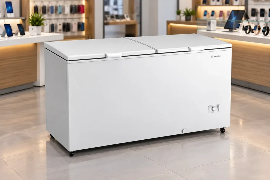 Freezer Metalfrio 543 litros ou expositor: o que muda na escolha?
