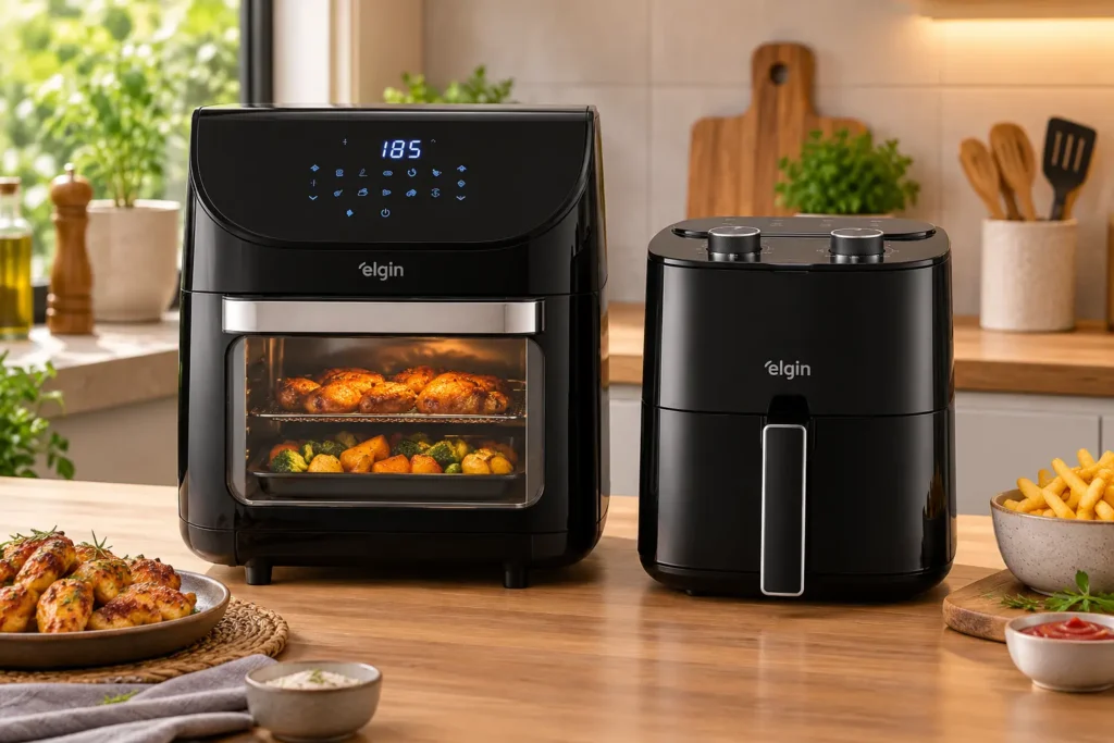 Air fryer Elgin 12L ou 3,5L: capacidade e funções no uso diário