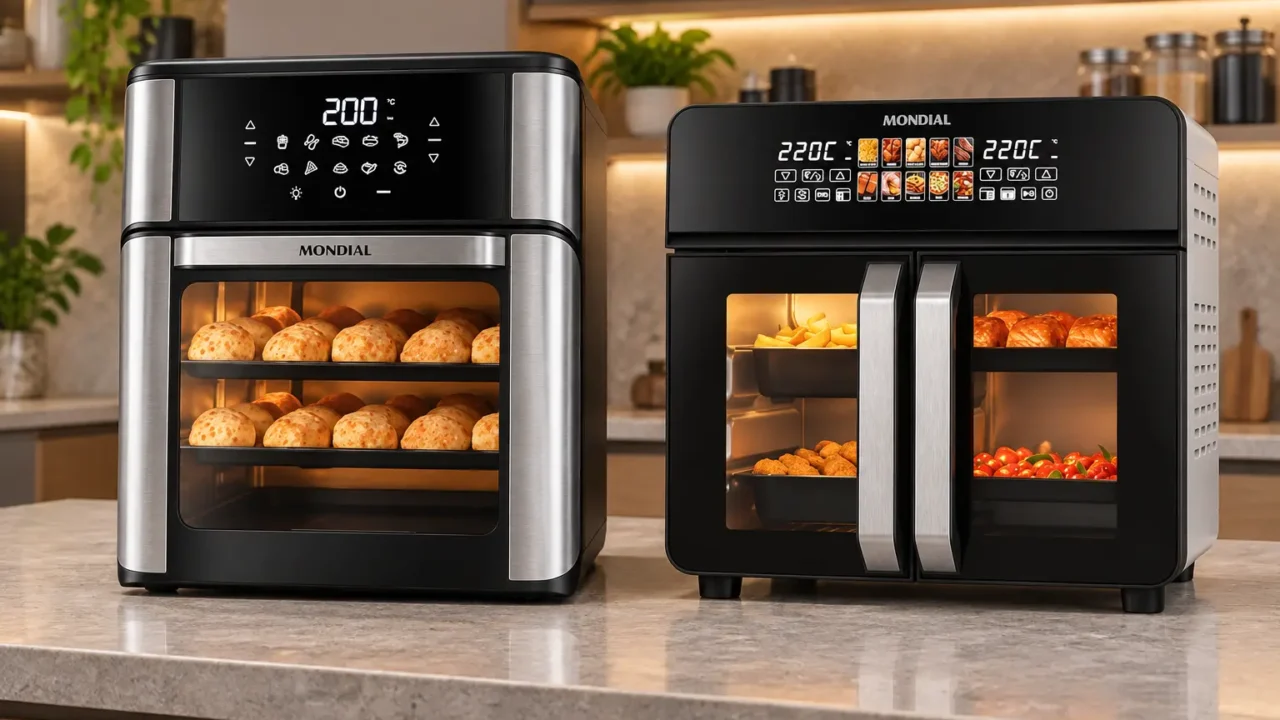 Air Fryer Mondial 25L ou 12L: capacidade ou preparo em duas zonas