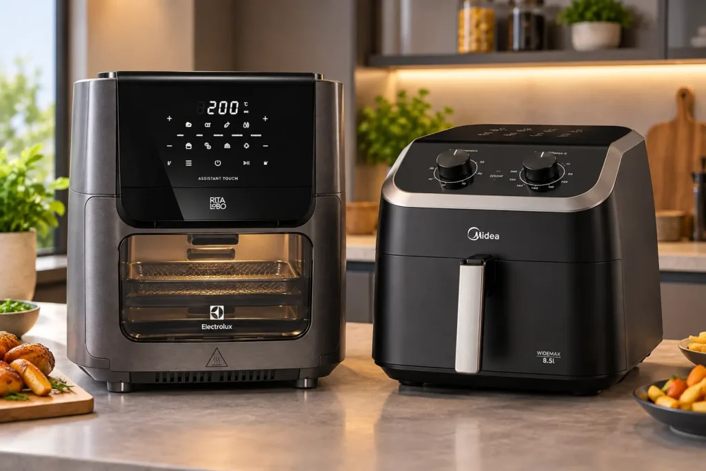 Electrolux EAF85 12L ou Midea 8,5L: oven ou cesto amplo
