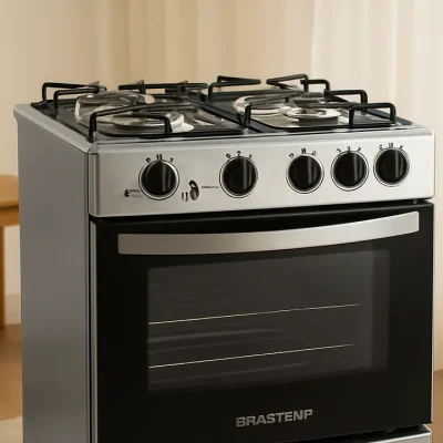 Fogão Brastemp 4 Bocas com Dupla Chama e Grades Individuais
