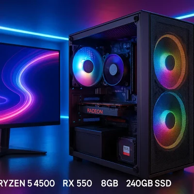 Monte seu PC: Ryzen 5 4500, RX 550, 8GB, 240GB SSD