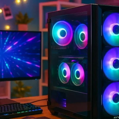 Gabinete Gamer Ryvel Hymir: Estilo e Refrigeração com 9 Fans ARGB